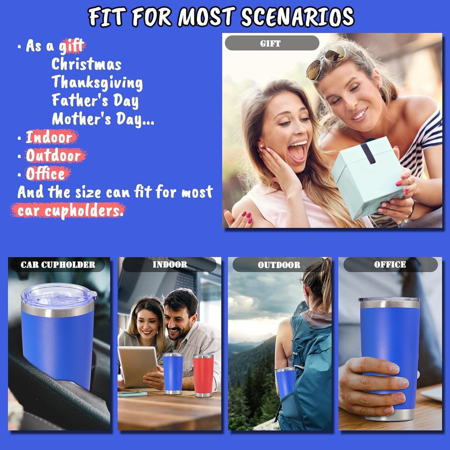 20 oz Tumbler Insulated Tumblers Stainless Steel Coffee Mug,SS 1PCS | Double Wall Vacuum Travel Coffee Tumbler ,Powder Coated Tumbler Cup Keep Hot & Cold
