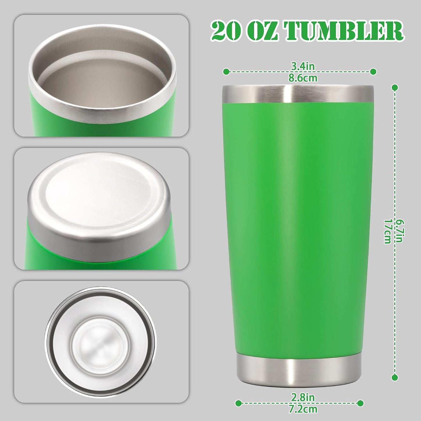 20 oz Tumbler Insulated Tumblers Stainless Steel Coffee Mug,SS 1PCS | Double Wall Vacuum Travel Coffee Tumbler ,Powder Coated Tumbler Cup Keep Hot & Cold