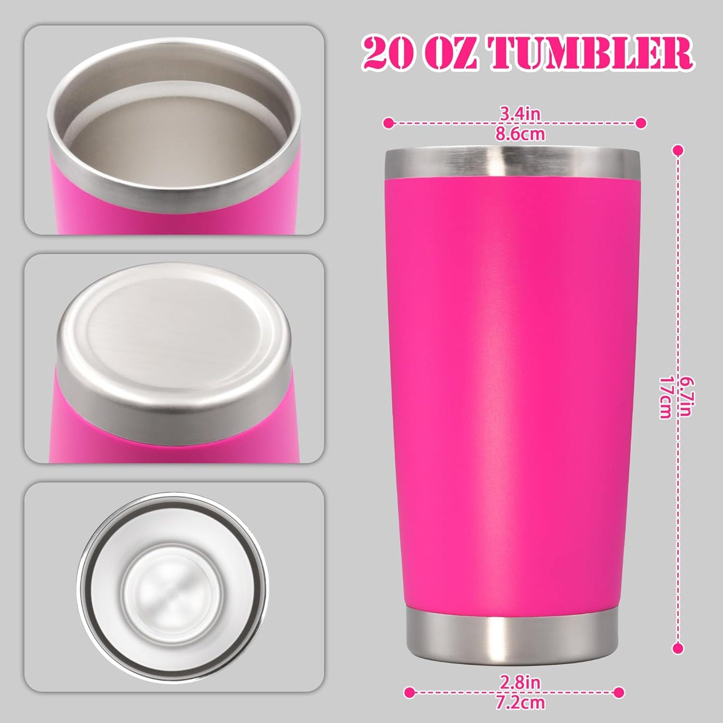 20 oz Tumbler Insulated Tumblers Stainless Steel Coffee Mug,SS 1PCS | Double Wall Vacuum Travel Coffee Tumbler ,Powder Coated Tumbler Cup Keep Hot & Cold