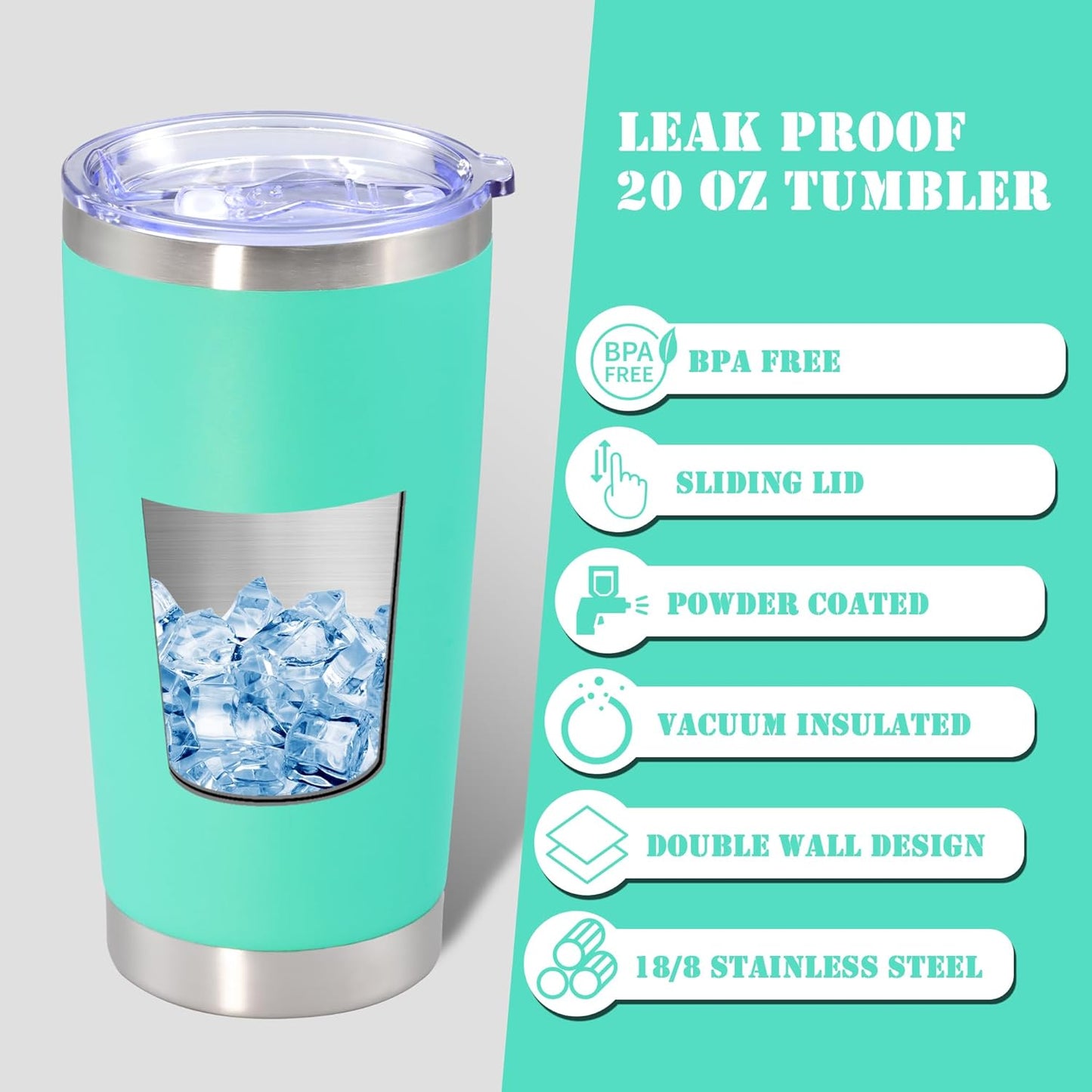 20 oz Tumbler Insulated Tumblers Stainless Steel Coffee Mug,SS 1PCS | Double Wall Vacuum Travel Coffee Tumbler ,Powder Coated Tumbler Cup Keep Hot & Cold