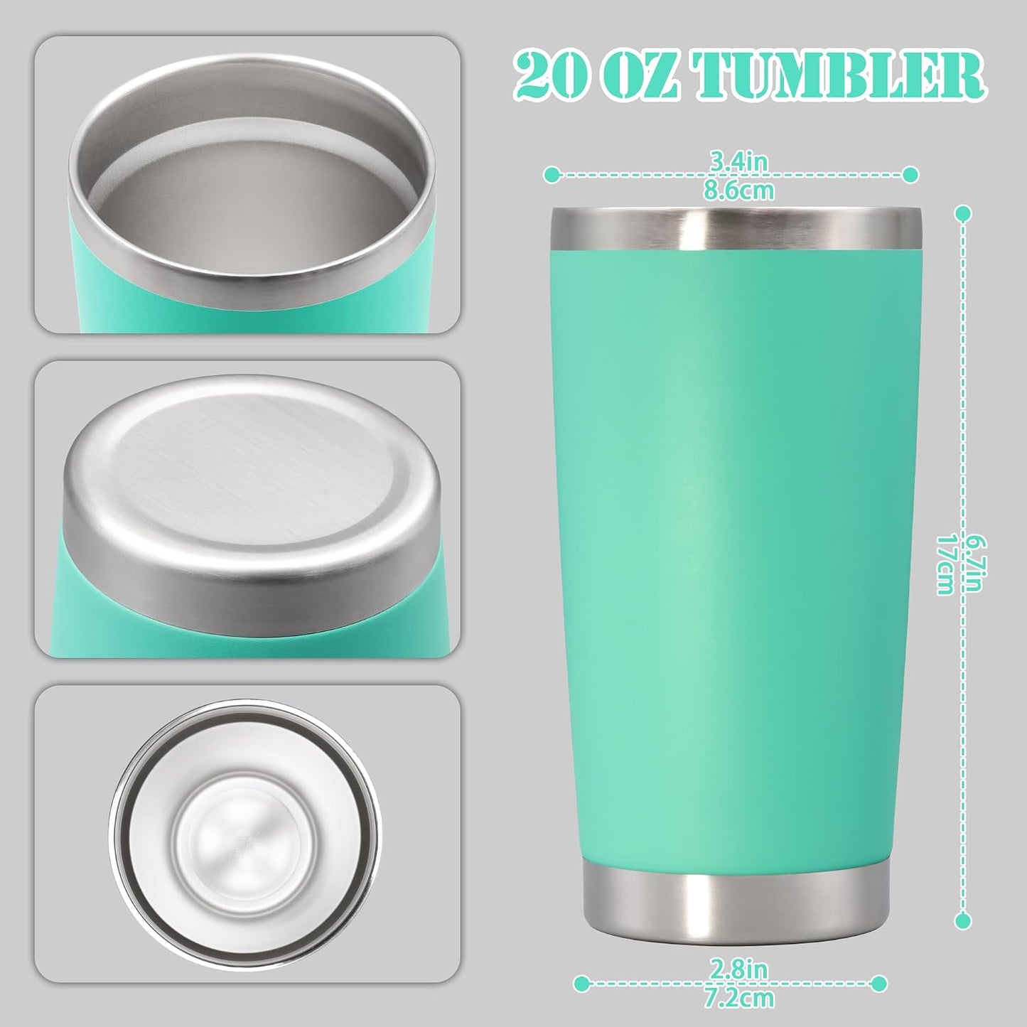 20 oz Tumbler Insulated Tumblers Stainless Steel Coffee Mug,SS 1PCS | Double Wall Vacuum Travel Coffee Tumbler ,Powder Coated Tumbler Cup Keep Hot & Cold