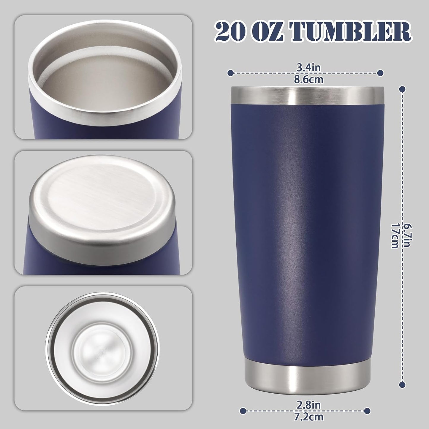 20 oz Tumbler Insulated Tumblers Stainless Steel Coffee Mug,SS 1PCS | Double Wall Vacuum Travel Coffee Tumbler ,Powder Coated Tumbler Cup Keep Hot & Cold