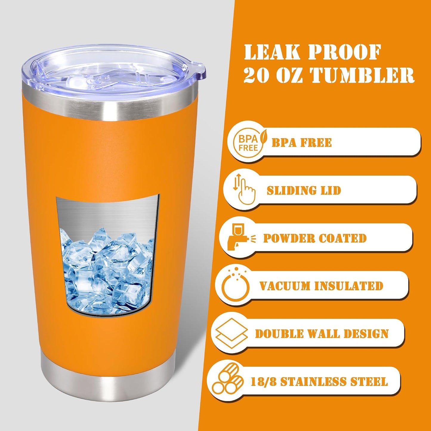 20 oz Tumbler Insulated Tumblers Stainless Steel Coffee Mug,SS 1PCS | Double Wall Vacuum Travel Coffee Tumbler ,Powder Coated Tumbler Cup Keep Hot & Cold