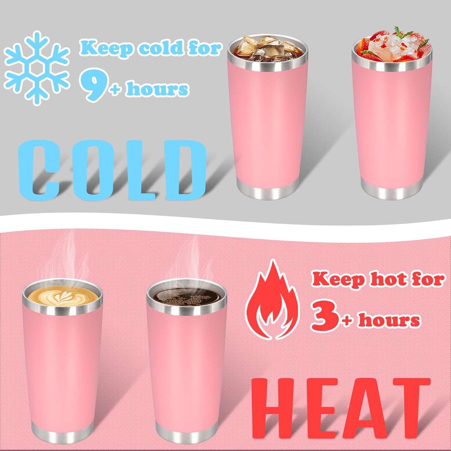20 oz Tumbler Insulated Tumblers Stainless Steel Coffee Mug,SS 1PCS | Double Wall Vacuum Travel Coffee Tumbler ,Powder Coated Tumbler Cup Keep Hot & Cold
