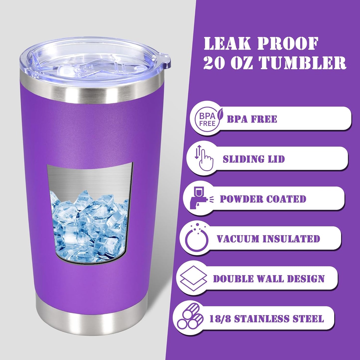 20 oz Tumbler Insulated Tumblers Stainless Steel Coffee Mug,SS 1PCS | Double Wall Vacuum Travel Coffee Tumbler ,Powder Coated Tumbler Cup Keep Hot & Cold