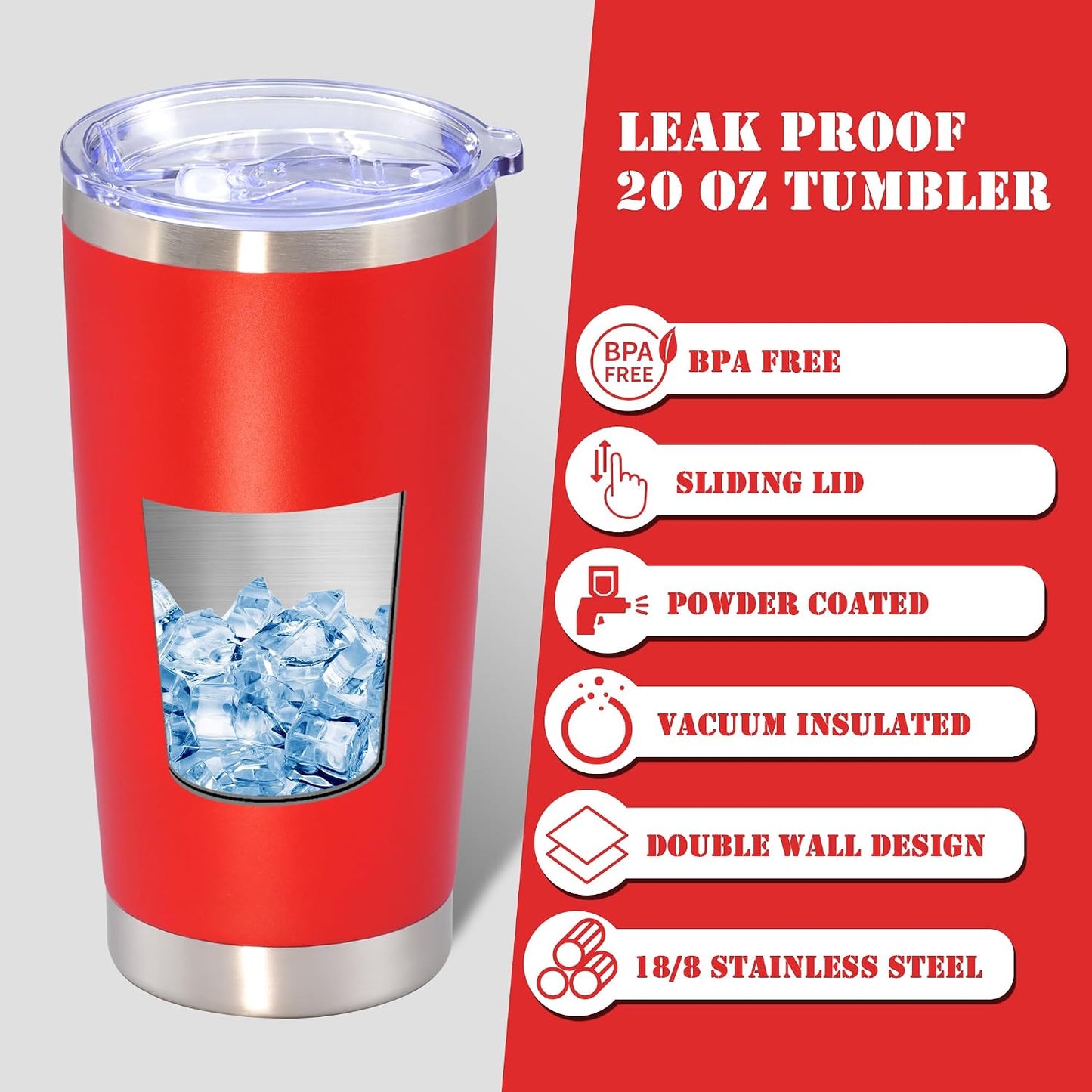 20 oz Tumbler Insulated Tumblers Stainless Steel Coffee Mug,SS 1PCS | Double Wall Vacuum Travel Coffee Tumbler ,Powder Coated Tumbler Cup Keep Hot & Cold