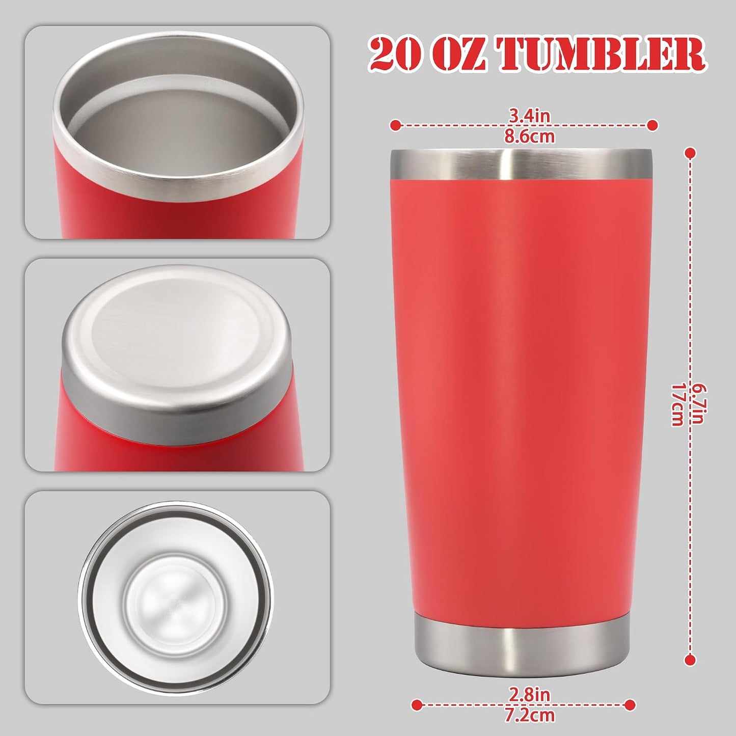 20 oz Tumbler Insulated Tumblers Stainless Steel Coffee Mug,SS 1PCS | Double Wall Vacuum Travel Coffee Tumbler ,Powder Coated Tumbler Cup Keep Hot & Cold
