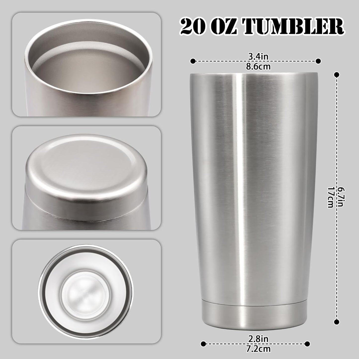 20 oz Tumbler Insulated Tumblers Stainless Steel Coffee Mug,SS 1PCS | Double Wall Vacuum Travel Coffee Tumbler ,Powder Coated Tumbler Cup Keep Hot & Cold