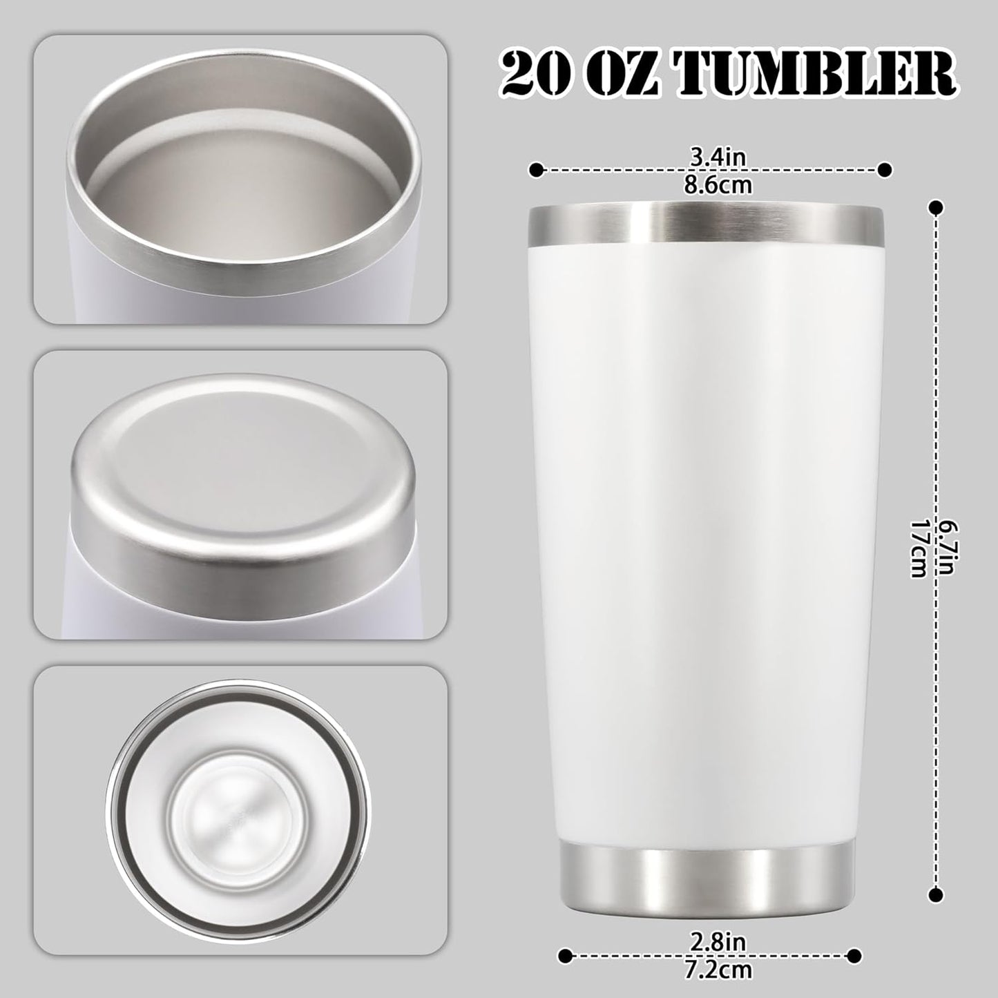 20 oz Tumbler Insulated Tumblers Stainless Steel Coffee Mug,SS 1PCS | Double Wall Vacuum Travel Coffee Tumbler ,Powder Coated Tumbler Cup Keep Hot & Cold