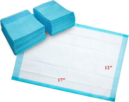 Disposable Pet Training and Litter Pads, 12 x 17 Inch, Waterproof Underpads for Puppies, Cats, Diaper Changing, Wheelchair Protectors, 500 Count