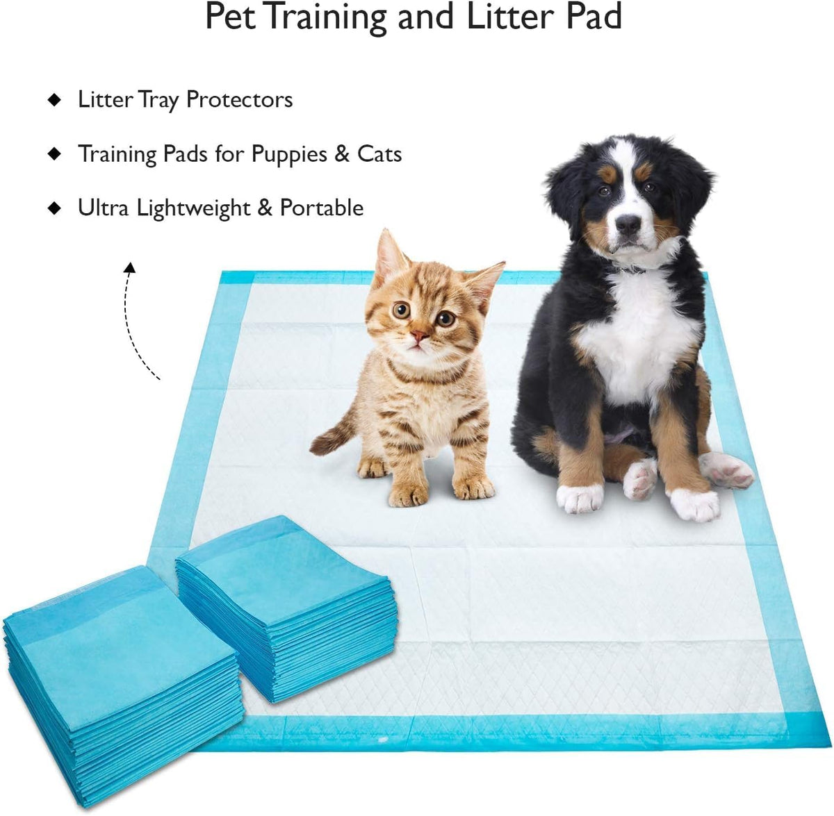 Disposable Pet Training and Litter Pads, 12 x 17 Inch, Waterproof Underpads for Puppies, Cats, Diaper Changing, Wheelchair Protectors, 500 Count