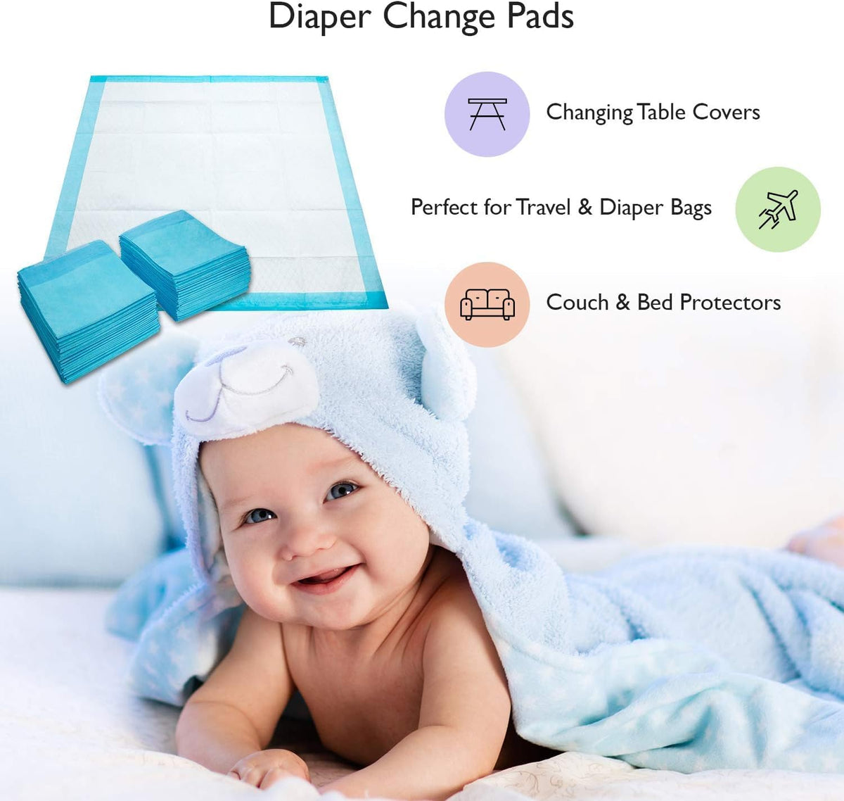 Disposable Pet Training and Litter Pads, 12 x 17 Inch, Waterproof Underpads for Puppies, Cats, Diaper Changing, Wheelchair Protectors, 500 Count