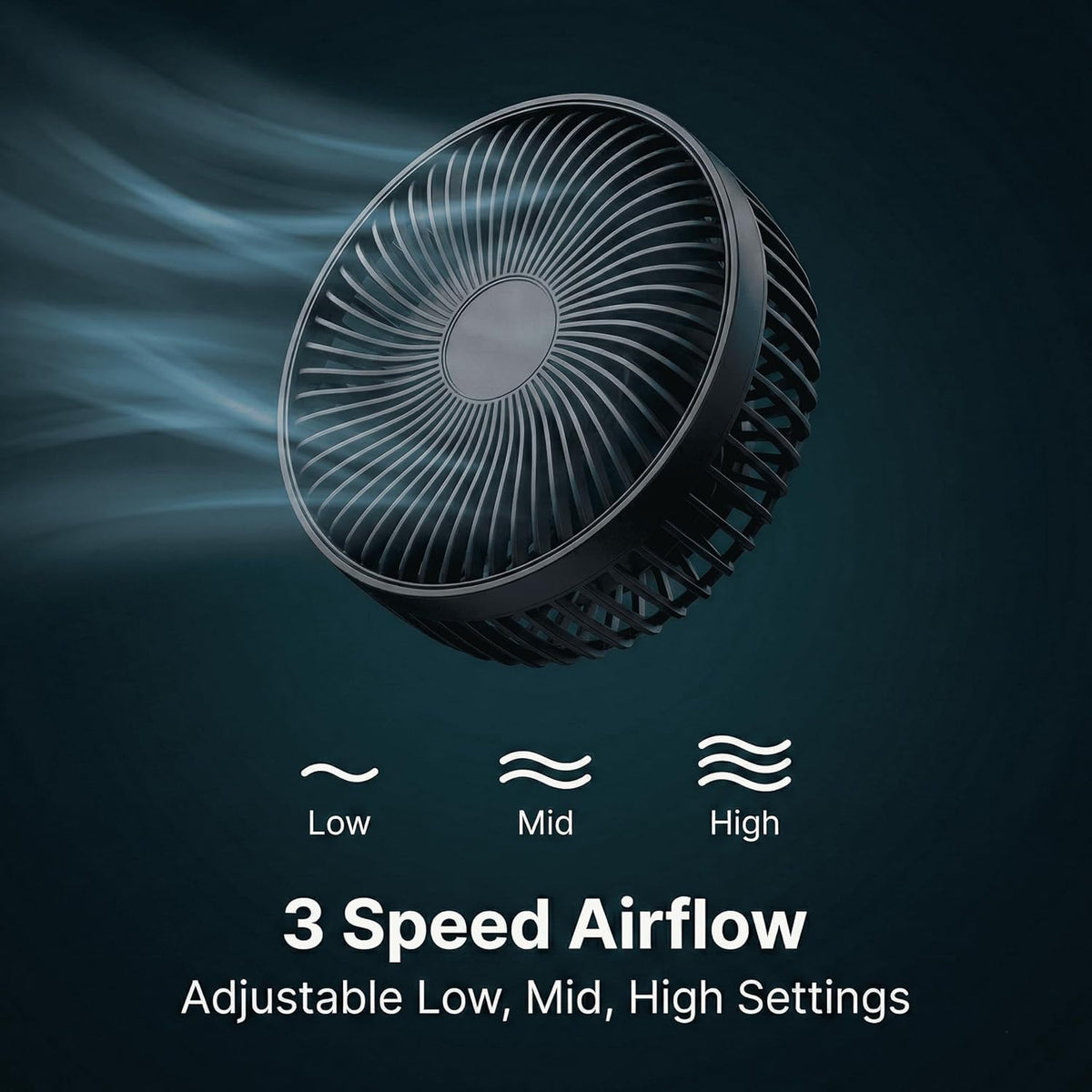 Portable Baby Stroller Mini Fan with Flexible Tripod, Rechargeable 360° Rotating Fan for Car Seat, Crib, Bike, Travel & Outdoor Use, Safe for Babies (Black)