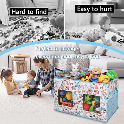 Legestori Large Stackable Storage Bins with Lids, Collapsible Sturdy Storage Organizer Boxes Bins Baskets, Foldable Closet Organizer Baskets for Home (Light Khaki, M)