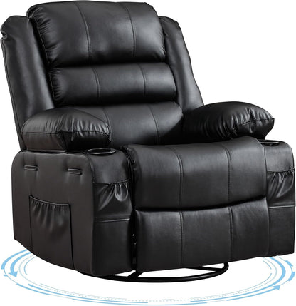 Rocking Recliner Chair for Adults Corduroy Wide Upholstered Glider Recliner with Cup Holder Deep Seat Single Sofa Rocker Chair for Nursery Living Room