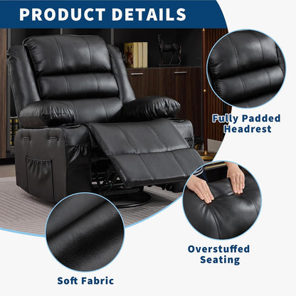 Rocking Recliner Chair for Adults Corduroy Wide Upholstered Glider Recliner with Cup Holder Deep Seat Single Sofa Rocker Chair for Nursery Living Room