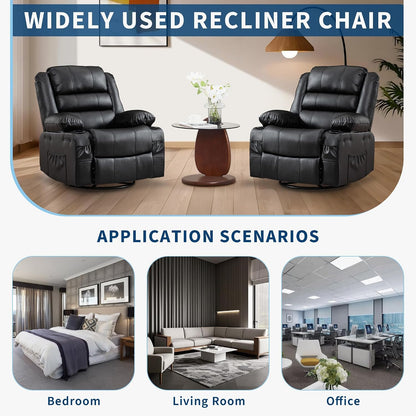 Rocking Recliner Chair for Adults Corduroy Wide Upholstered Glider Recliner with Cup Holder Deep Seat Single Sofa Rocker Chair for Nursery Living Room