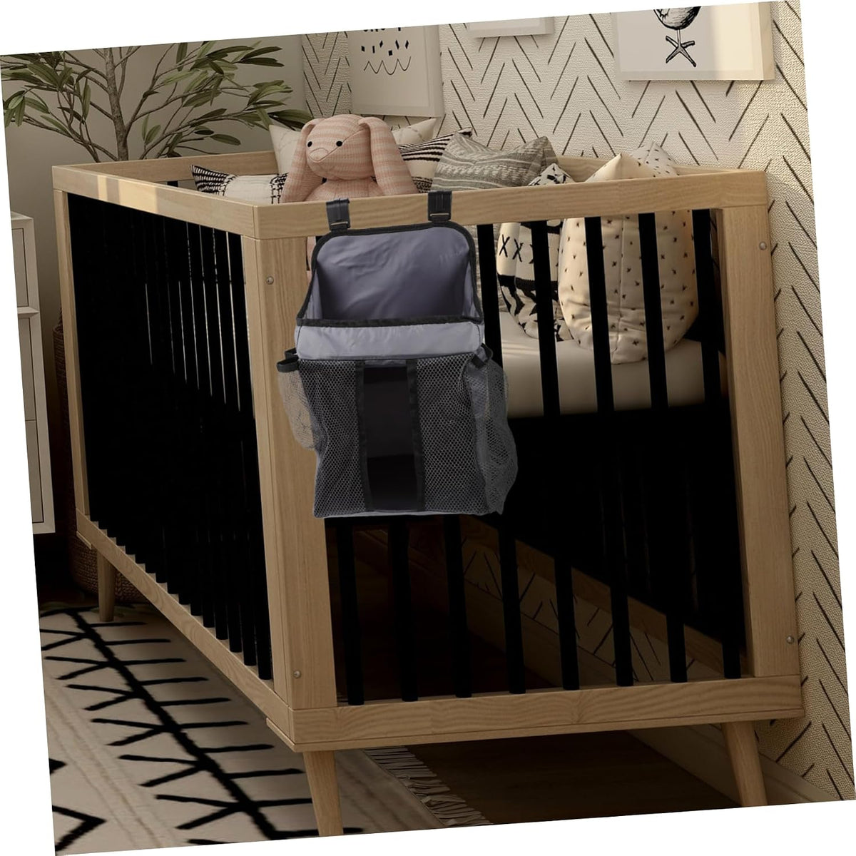 Hanging Organizer Diaper Stacker Pockets Storage Organizer for Diapers Items Neutral Style