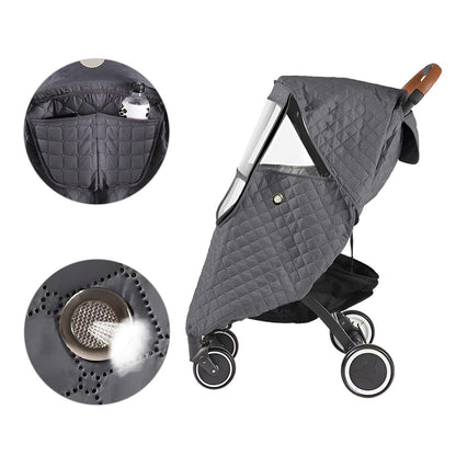 Winter Stroller Rain Cover Warm Stroller Weather Shield Universal Stroller Accessory,Protect from Rain Snow Dust Sun