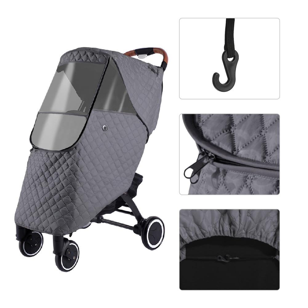 Winter Stroller Rain Cover Warm Stroller Weather Shield Universal Stroller Accessory,Protect from Rain Snow Dust Sun