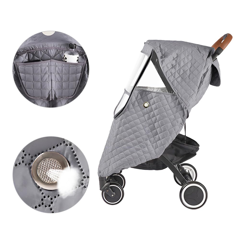 Winter Stroller Rain Cover Warm Stroller Weather Shield Universal Stroller Accessory,Protect from Rain Snow Dust Sun