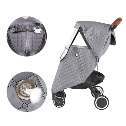 Winter Stroller Rain Cover Warm Stroller Weather Shield Universal Stroller Accessory,Protect from Rain Snow Dust Sun