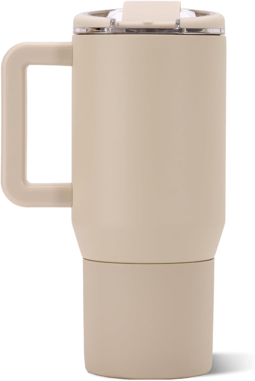 Coffee Traveler 20oz Ceramic-Lined Mug with Handle, Dune