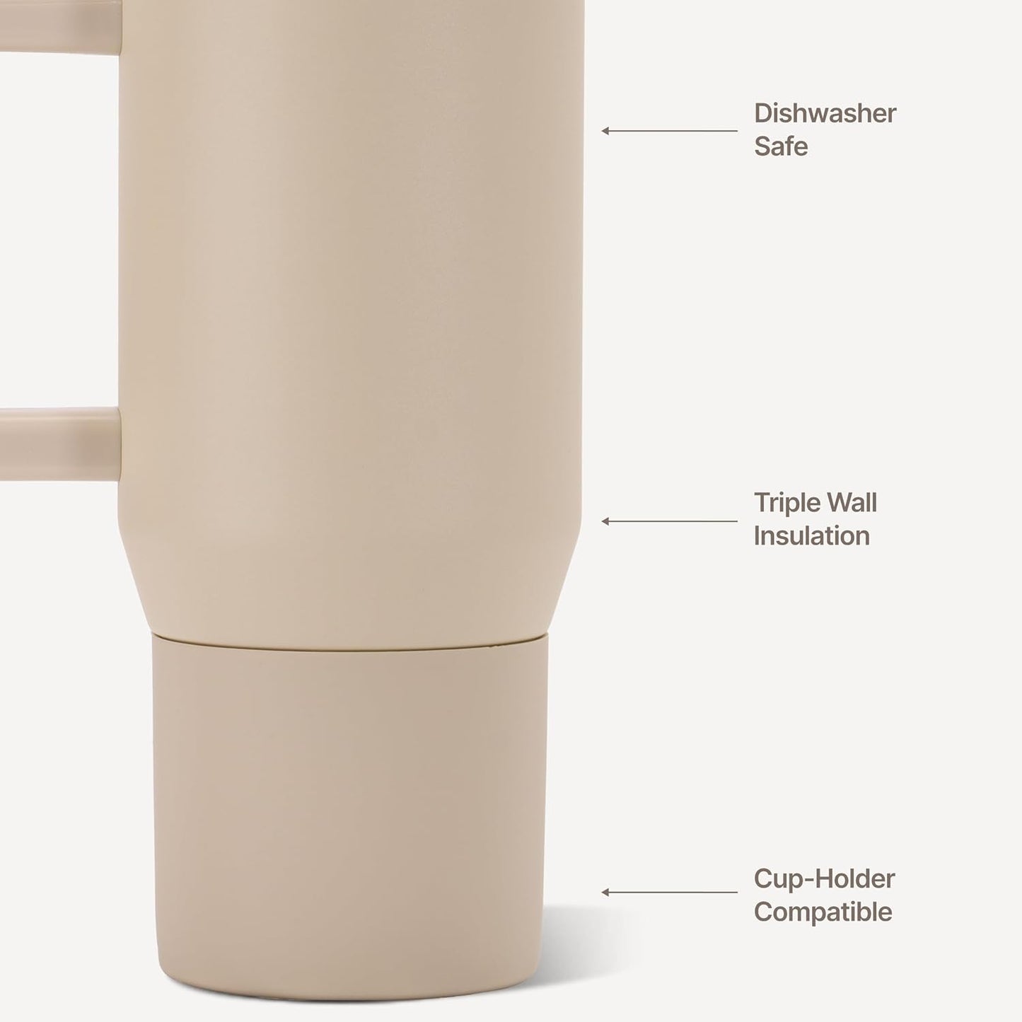 Coffee Traveler 20oz Ceramic-Lined Mug with Handle, Dune