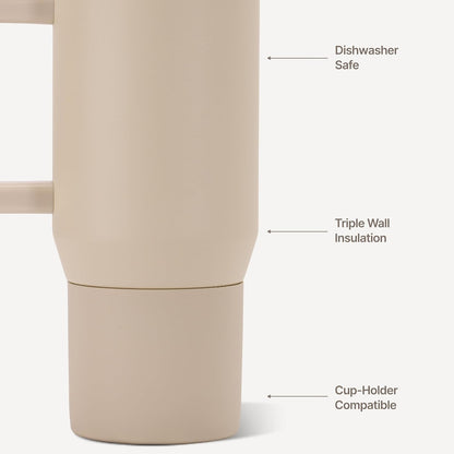 Coffee Traveler 20oz Ceramic-Lined Mug with Handle, Dune