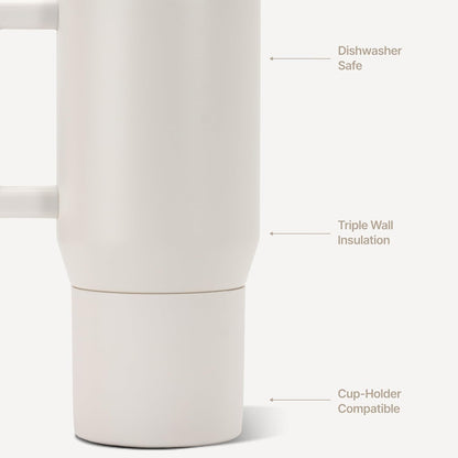 Coffee Traveler 20oz Ceramic-Lined Mug with Handle, Dune