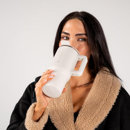 Coffee Traveler 20oz Ceramic-Lined Mug with Handle, Dune