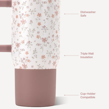 Coffee Traveler 20oz Ceramic-Lined Mug with Handle, Dune
