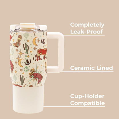 Coffee Traveler 20oz Ceramic-Lined Mug with Handle, Dune