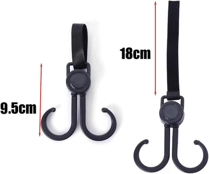 8 Pack Baby Stroller Hooks with Dual Hook Diaper Bags Hanging Hook Hanger Organizer Clip for Grocery Bags Shopping Bag Purse Handbag Strollers Bikes Wheelchairs Rollator Walkers