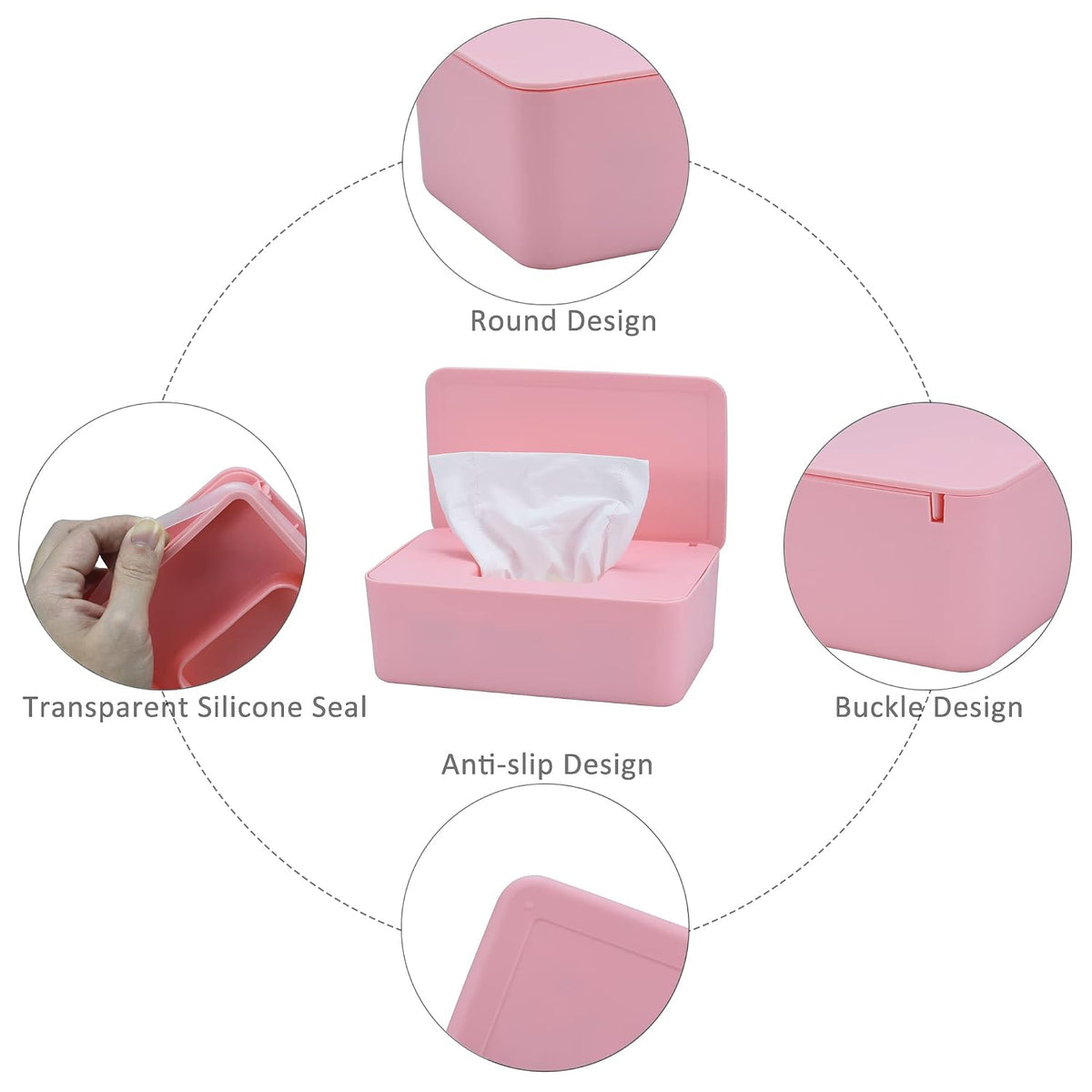 Diaper Wipes Dispenser, Baby Wipes Case, Baby Wipe Holder (Black)