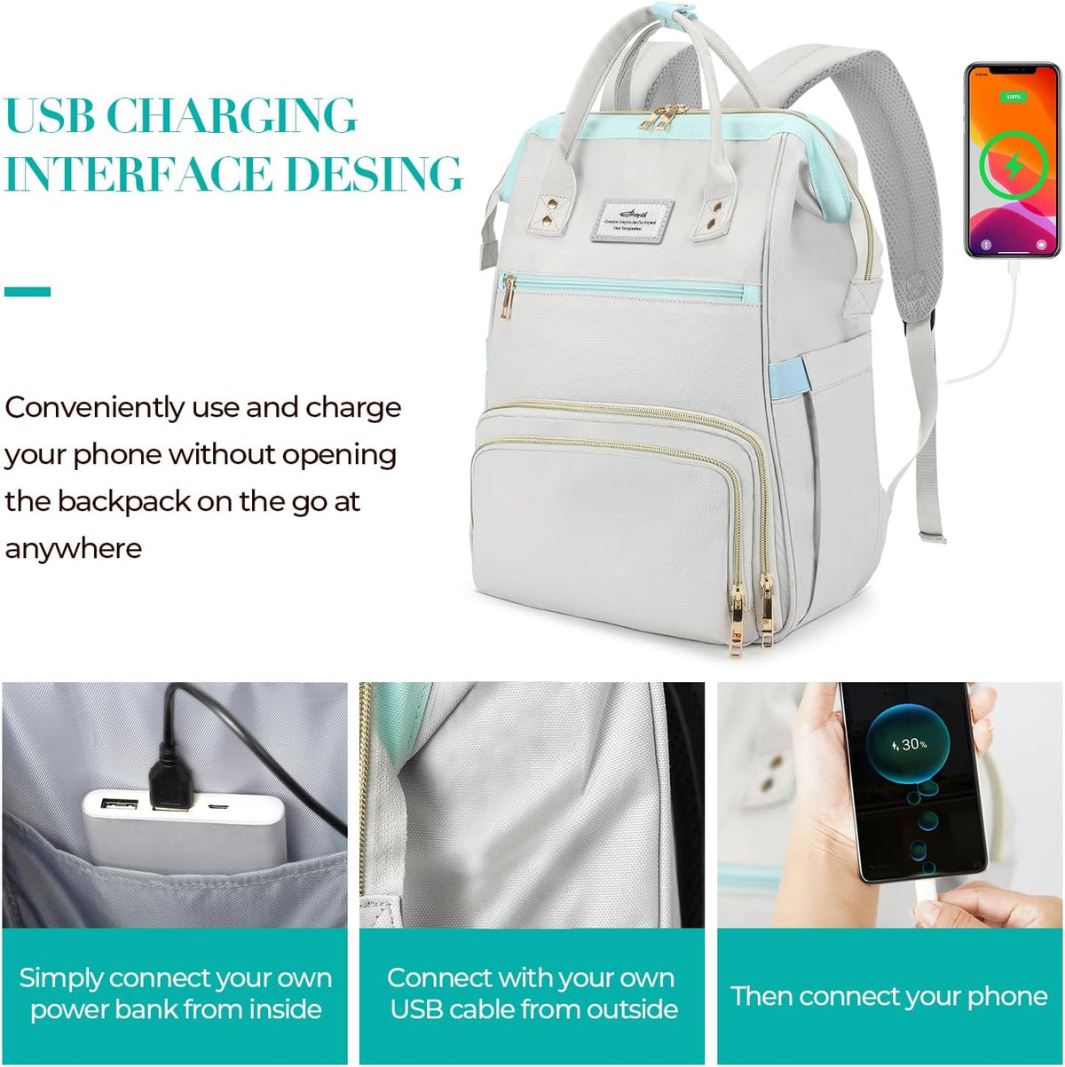 Lunch Backpack, 15.6 Inch Laptop Backpack, Stylish Nurse Teacher Work Bag
