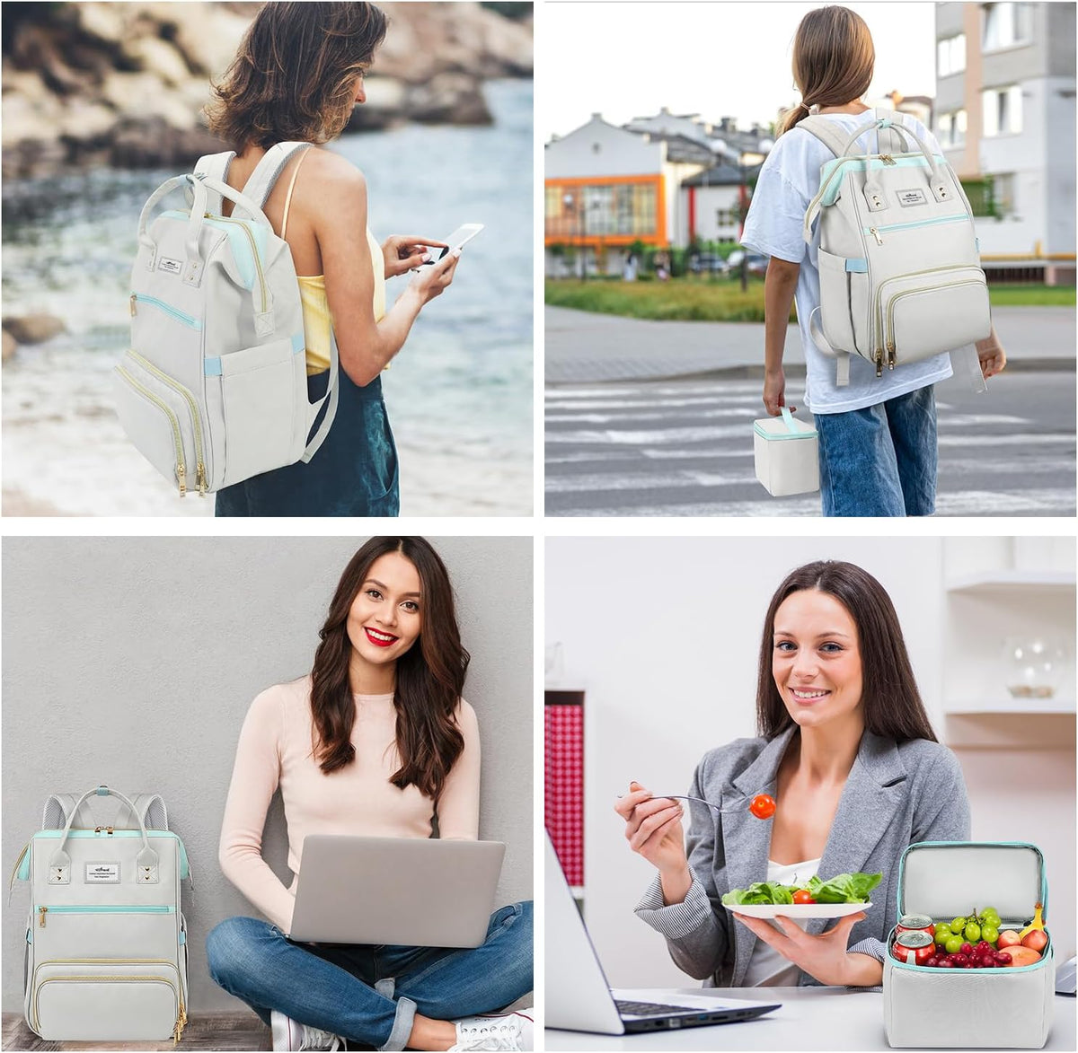 Lunch Backpack, 15.6 Inch Laptop Backpack, Stylish Nurse Teacher Work Bag
