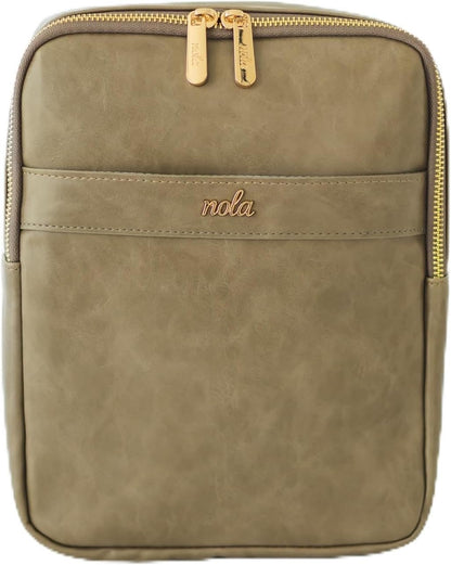 Mini Diaper Bag – Backpack or Crossbody Baby Bag with Organized Storage (Olive)
