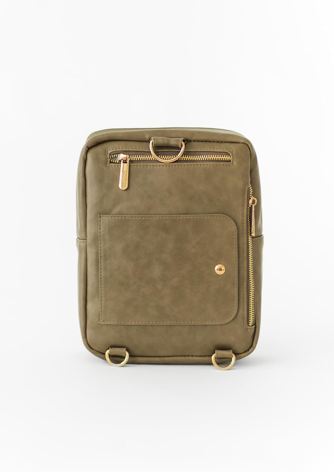 Mini Diaper Bag – Backpack or Crossbody Baby Bag with Organized Storage (Olive)