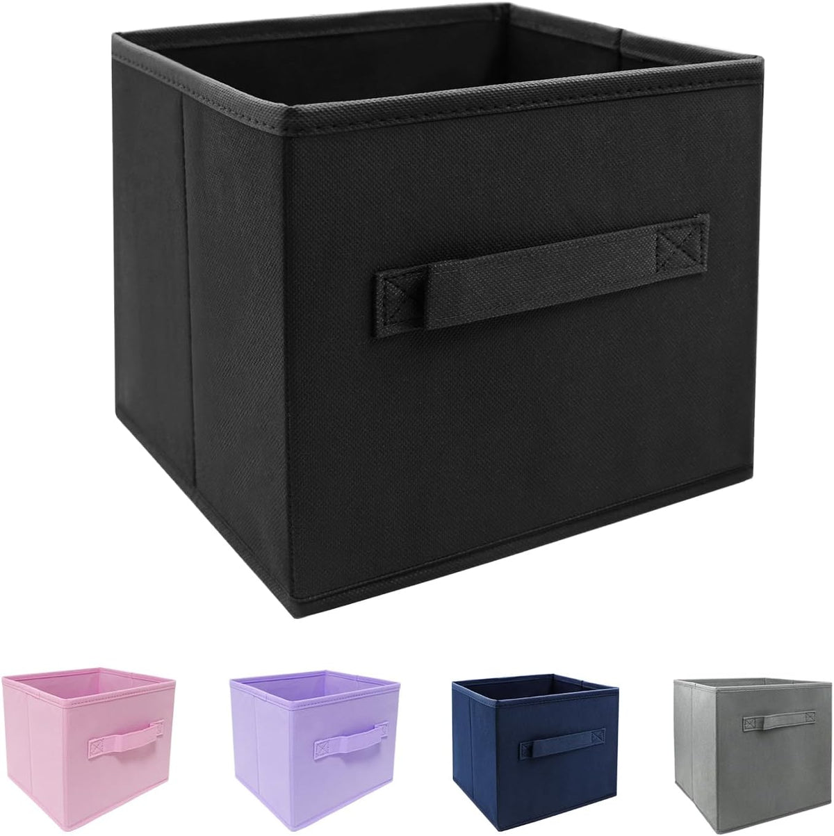 Small Storage Bins,Collapsible Fabric Storage Organizer 9.0"x7.5"x7.5",Mini Storage Box,fit for closet, living room, bookshelf, Kids clothes and toys storage and organization Blue…