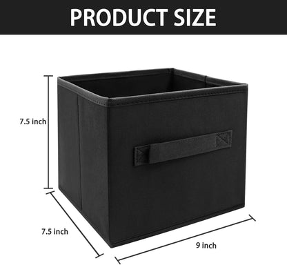 Small Storage Bins,Collapsible Fabric Storage Organizer 9.0"x7.5"x7.5",Mini Storage Box,fit for closet, living room, bookshelf, Kids clothes and toys storage and organization Blue…