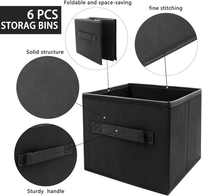 Small Storage Bins,Collapsible Fabric Storage Organizer 9.0"x7.5"x7.5",Mini Storage Box,fit for closet, living room, bookshelf, Kids clothes and toys storage and organization Blue…