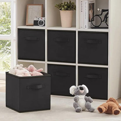 Small Storage Bins,Collapsible Fabric Storage Organizer 9.0"x7.5"x7.5",Mini Storage Box,fit for closet, living room, bookshelf, Kids clothes and toys storage and organization Blue…