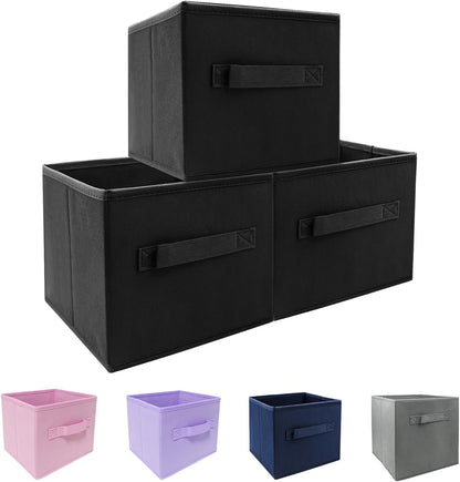 Small Storage Bins,Collapsible Fabric Storage Organizer 9.0"x7.5"x7.5",Mini Storage Box,fit for closet, living room, bookshelf, Kids clothes and toys storage and organization Blue…