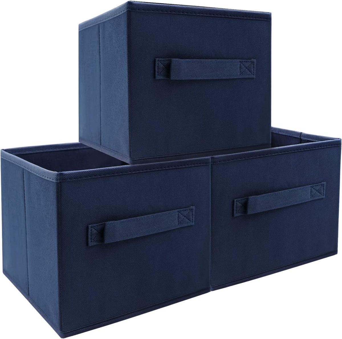 Small Storage Bins,Collapsible Fabric Storage Organizer 9.0"x7.5"x7.5",Mini Storage Box,fit for closet, living room, bookshelf, Kids clothes and toys storage and organization Blue…