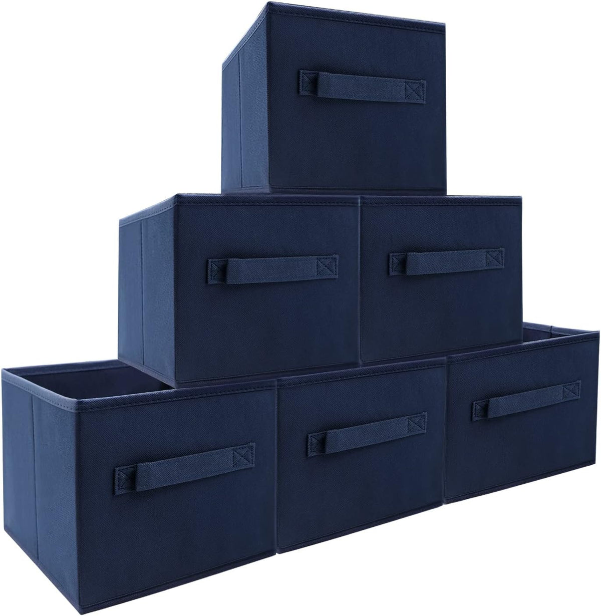 Small Storage Bins,Collapsible Fabric Storage Organizer 9.0"x7.5"x7.5",Mini Storage Box,fit for closet, living room, bookshelf, Kids clothes and toys storage and organization Blue…