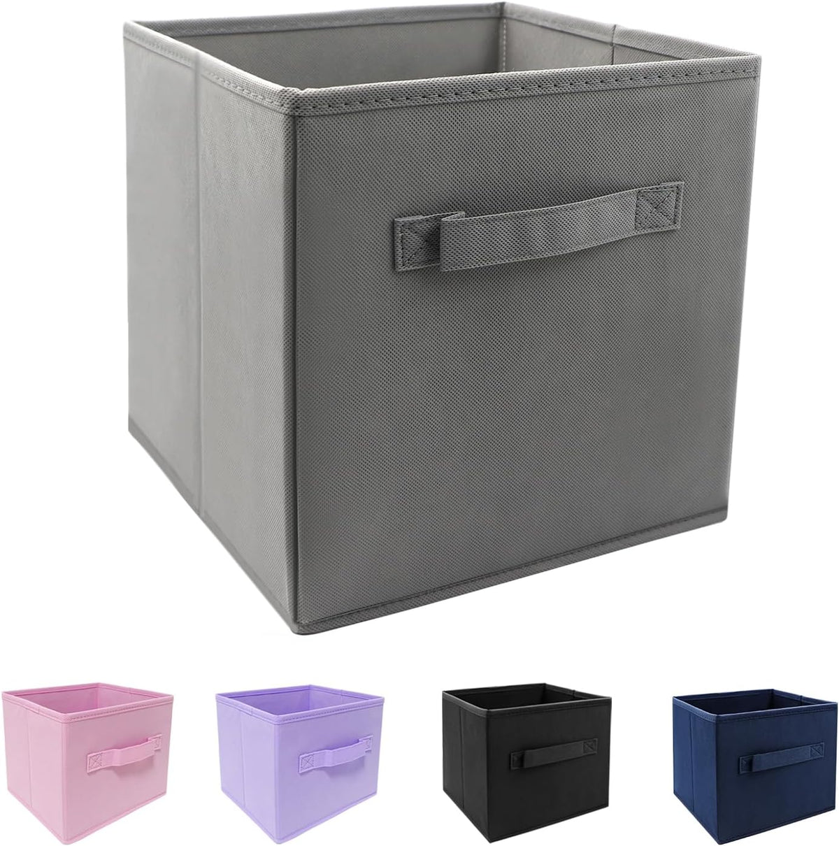 Small Storage Bins,Collapsible Fabric Storage Organizer 9.0"x7.5"x7.5",Mini Storage Box,fit for closet, living room, bookshelf, Kids clothes and toys storage and organization Blue…