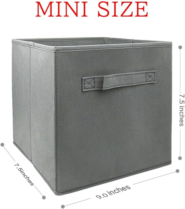 Small Storage Bins,Collapsible Fabric Storage Organizer 9.0"x7.5"x7.5",Mini Storage Box,fit for closet, living room, bookshelf, Kids clothes and toys storage and organization Blue…