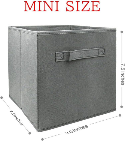 Small Storage Bins,Collapsible Fabric Storage Organizer 9.0"x7.5"x7.5",Mini Storage Box,fit for closet, living room, bookshelf, Kids clothes and toys storage and organization Blue…