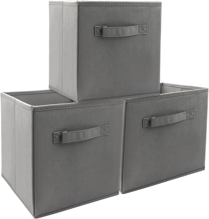 Small Storage Bins,Collapsible Fabric Storage Organizer 9.0"x7.5"x7.5",Mini Storage Box,fit for closet, living room, bookshelf, Kids clothes and toys storage and organization Blue…
